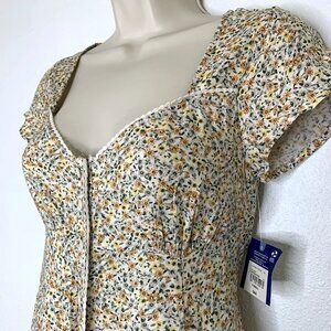 Deadstock DITSY FLORAL GRUNGE Arizona Jean DRESS X Vtg Cottag eCore Y2K Boho 90s